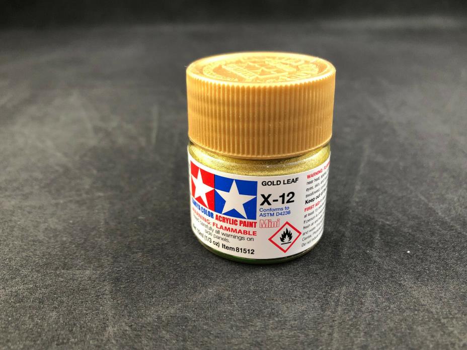 Tamiya Color X-12 Gold Leaf Acrylic Paint 10ml 81512 New Ships Free