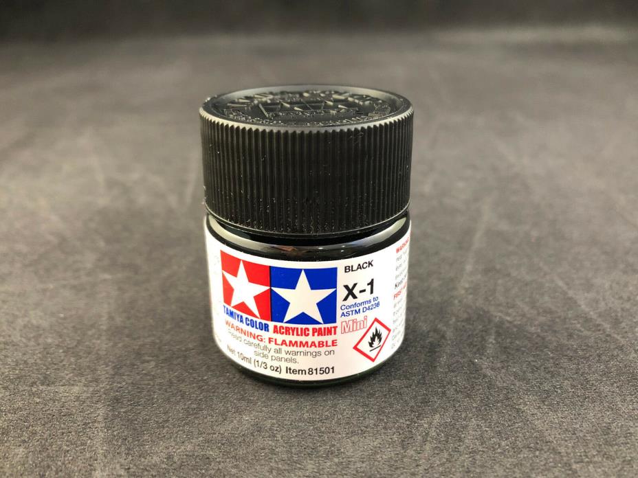 Tamiya Color X-1 Black Acrylic Paint 10ml 81501 New Ships Free