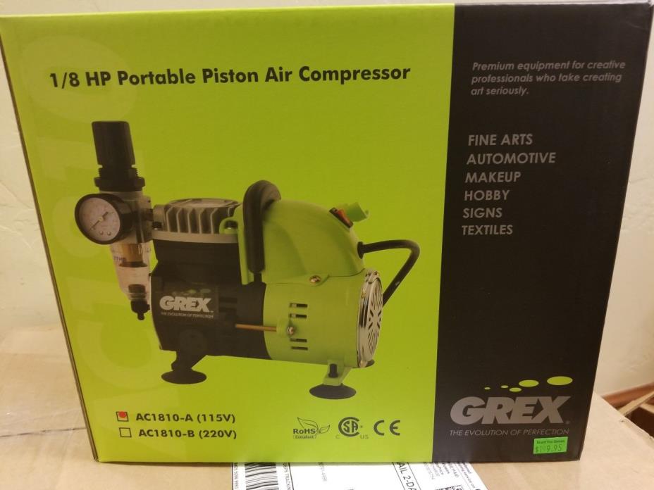 GREX AC-1810-A, 1/8HP PORTABLE PISTON AIR COMPRESSOR