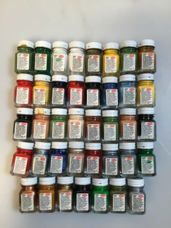 Testors paints , Lot of 39 assorted  1/4 oz bottles of Enamel Paint