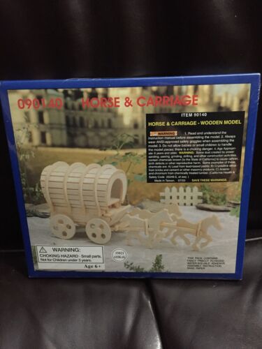 NIb Factory Sealed C E Horse & Carriage Wooden Model Kit #090140 - ages 6+