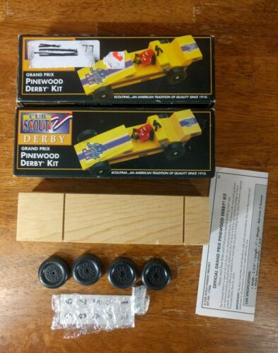 1996 Cub Scout Derby Grand Prix Pinewood Derby Kit~Lot 2~Race Car Wood #17006
