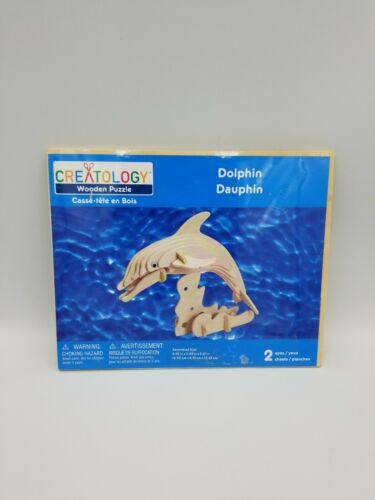 Creatology Wooden Dolphin 3D Puzzle/Figure Kit New in Package - No Stick On Eyes