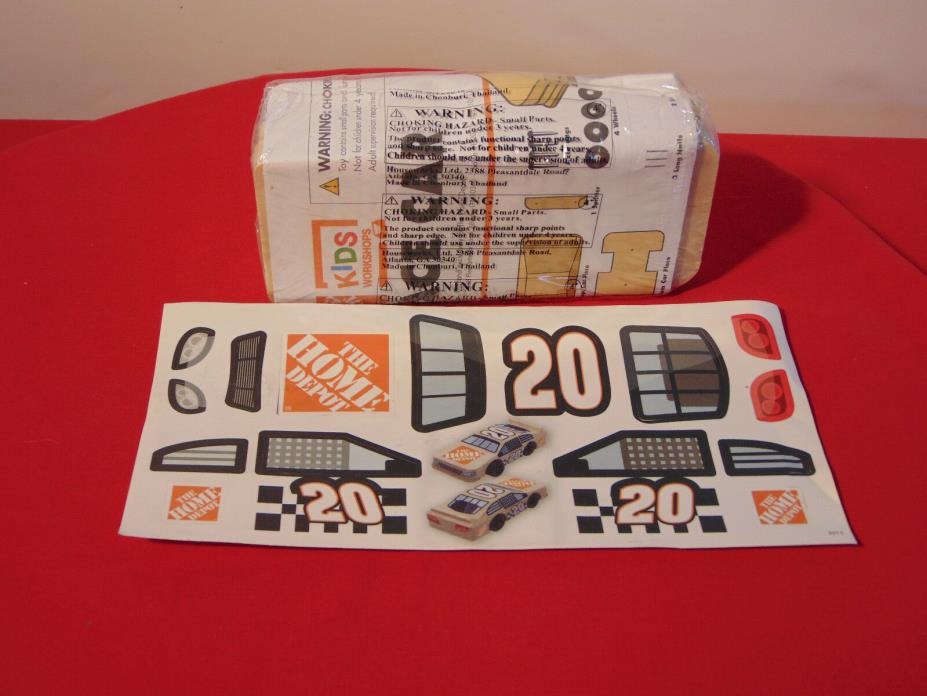 HOME DEPOT RACE CAR BUILD AND GROW WOODEN KIT W STICKERS