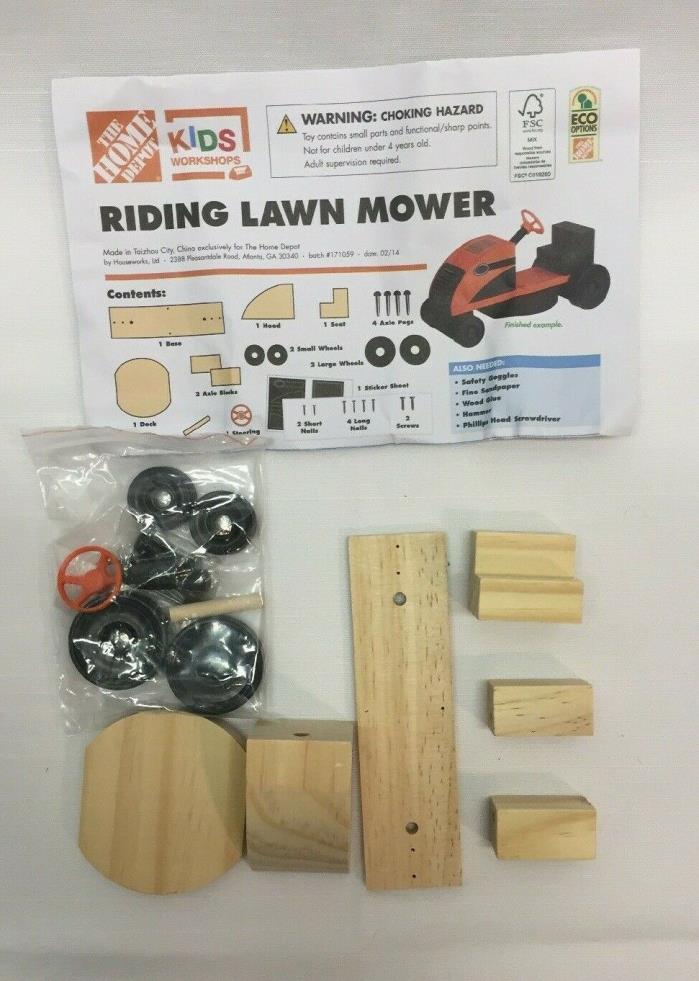 The Home Depot Kids Workshop RIDING LAWN MOWER Wood Kit    3-PACK!!!