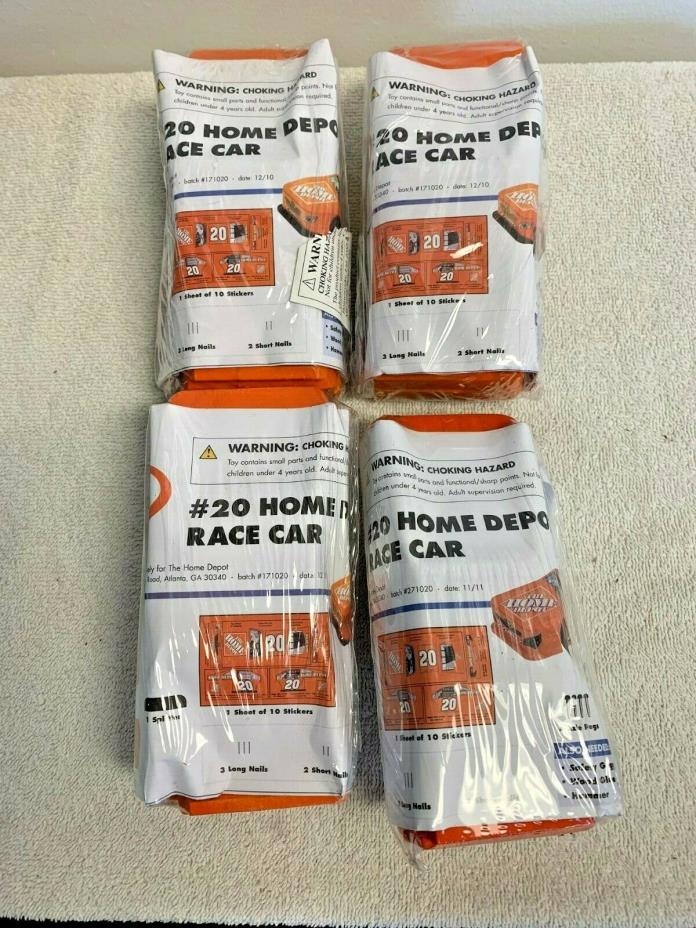 Lot of 4 Home Depot # 20 RACE CAR Wood project hand building toy Kids Workshop
