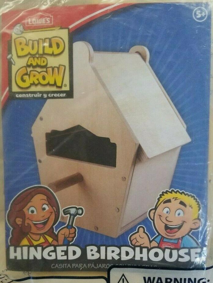 Lowe's Build and Grow ~HINGED BIRDHOUSE~ Kids Model Wood Project Building Kit