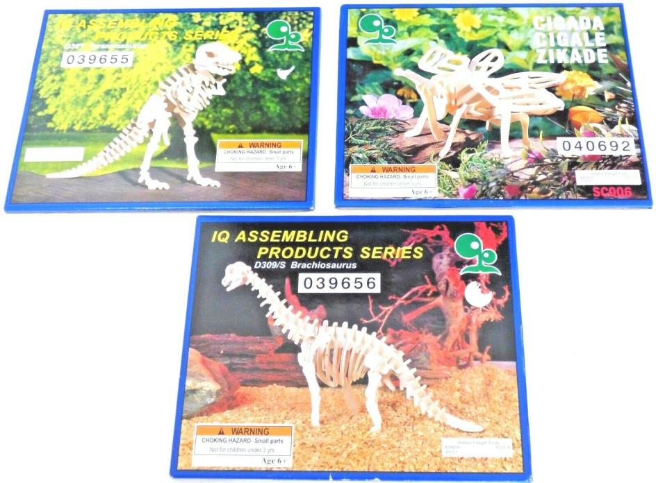 3D Wood Construction Puzzles 2 Dinosaurs + BONUS CICADA FREE BONUS PUZZLE Fast