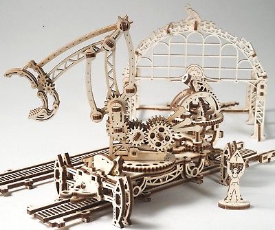UGears Mechanical Town Rail Manipulator  KIT 3D puzzle Assembly, Self-propelled