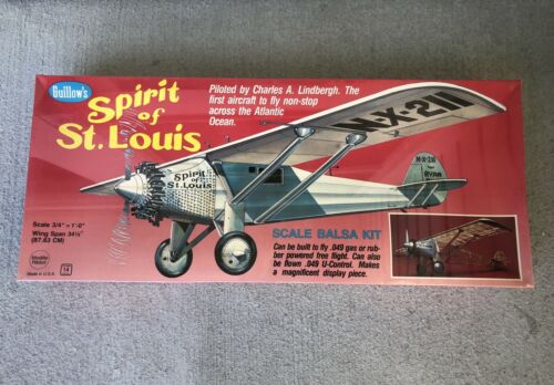 Guillow's Spirit of St. Louis Flying Scale Balsa Wood Model Airplane Kit GUI-807