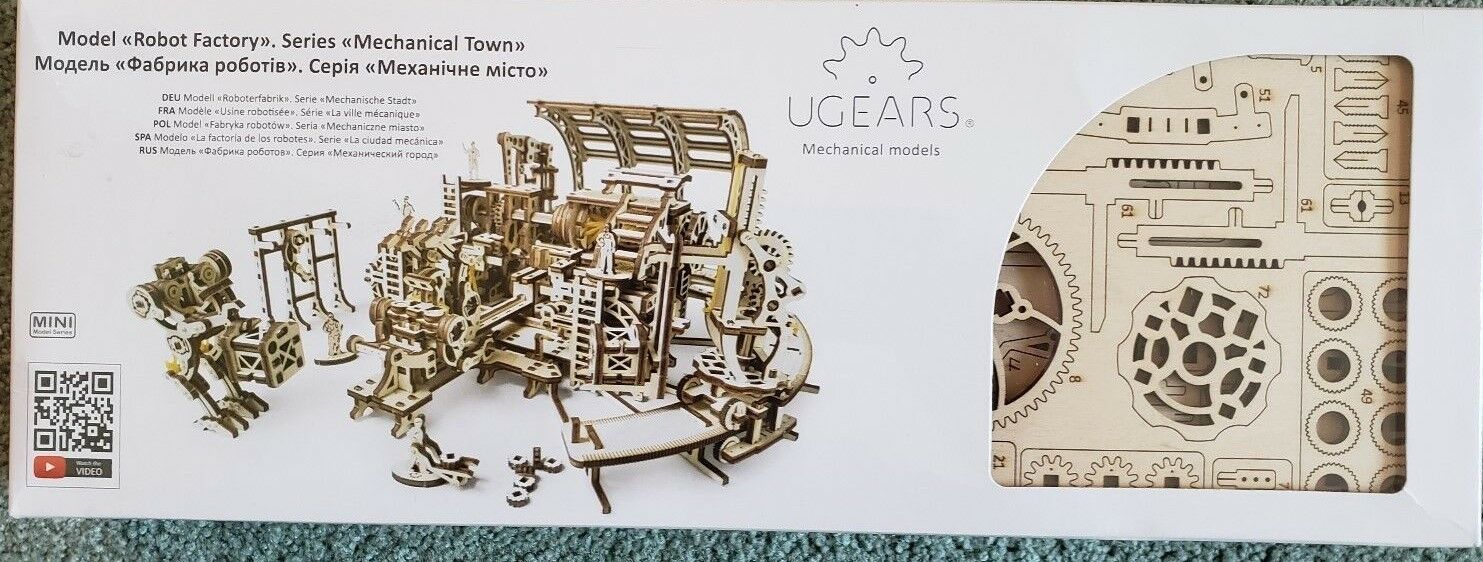 UGears Mechanical Town Robot Factory  KIT 3D puzzle Assembly, Self-propelled