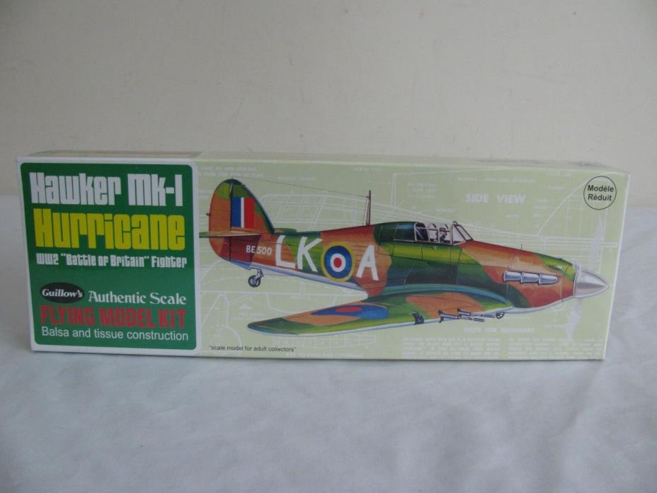 Guillows Balsa Wood Hawker Mk-1 Hurricane Flying Model Airplane Kit #506 NIB