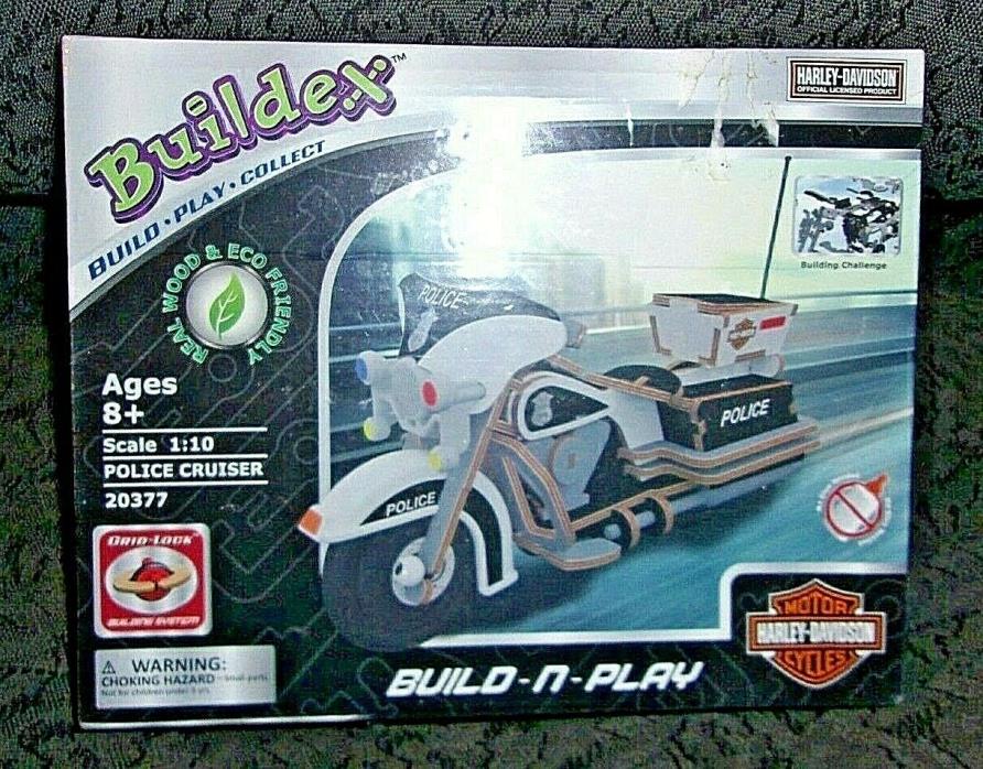 Buildex Wood Build -N- Play Toy Harley Davidson Police Cruiser