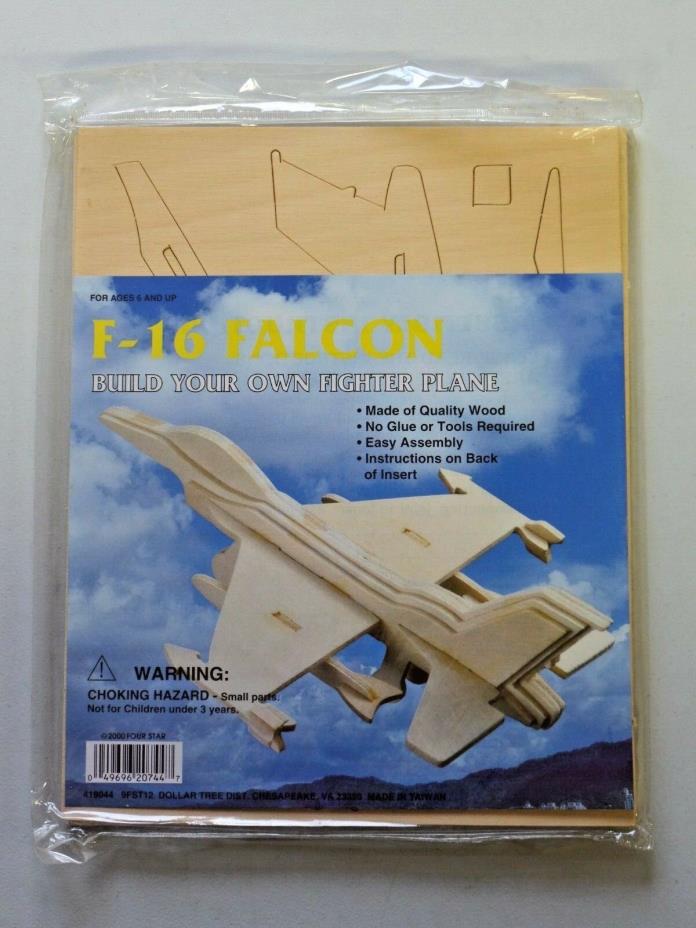 Build Your Own Wooden Fighter Plane F-16 Falcon New In Package