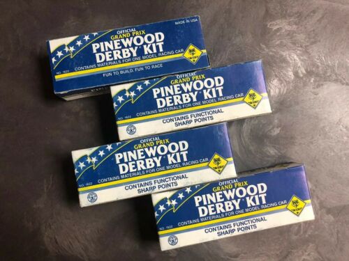 4 Vintage Official BSA Cub Scout Pinewood Derby Car Kit Model N.O.S.!
