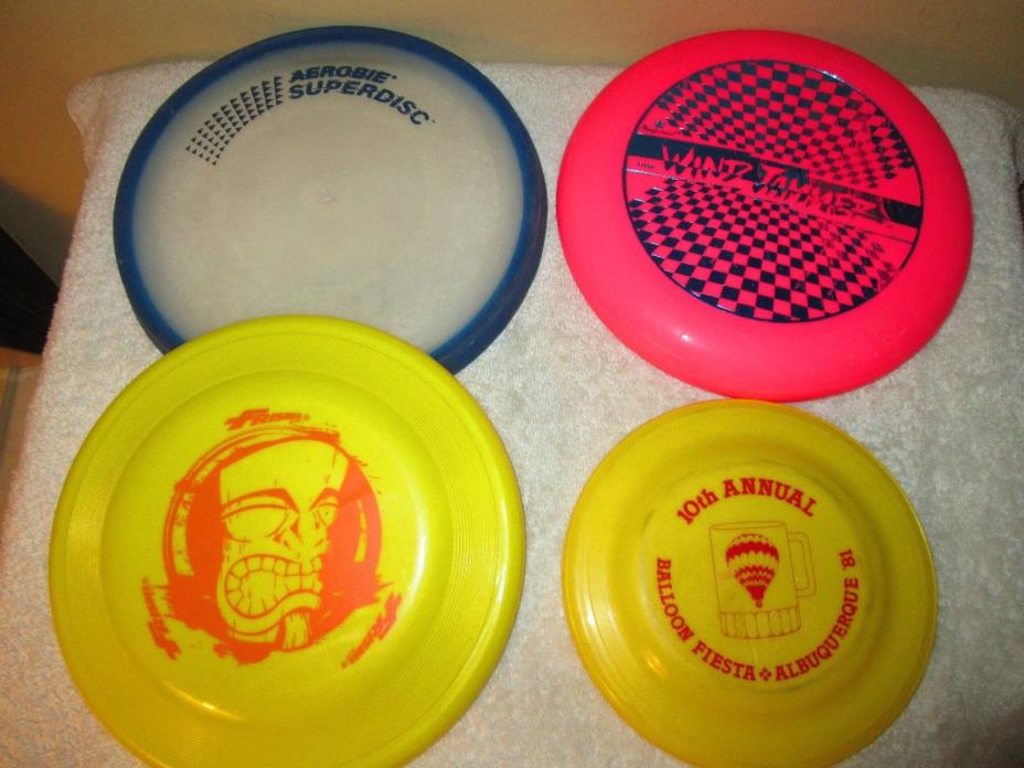 4 FLYING DISK LOT FRISBEE IMPERIAL AEROBIE SUPER ALBUQUERQUE BALLOON FEST 1981