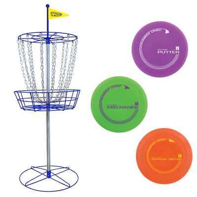 Wham-O PDGA Approved Official Frisbee Golf Set w/ 3 Discs & Target (Open Box)