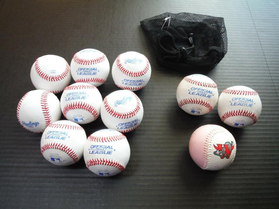 LOT BASEBALLS 8 NEW + 2 USED RAWLINGS OFFICIAL CROLB LEAGUE 5 OZ 9 IN LEATHER