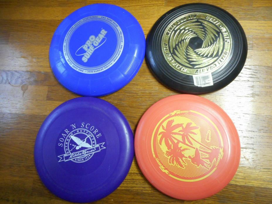 4 Flying Discs Frisbee Lot Heavy Collectable