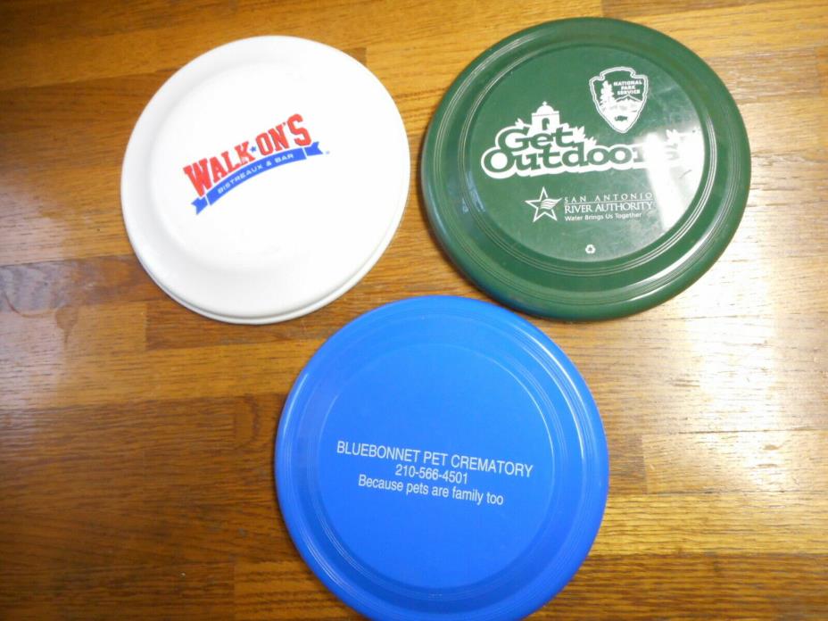 3 Flying Discs Frisbee Lot Collectable