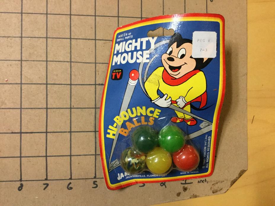vintage Original UNUSED -- SEALED -- 1981 MIGHTY MOUSE hi-counce balls SUPER