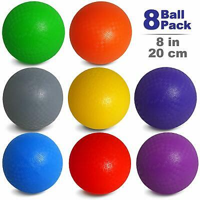 NDN LINE 8 Inch Playground Balls Set of 8 deflated School Quality dodgeball k...