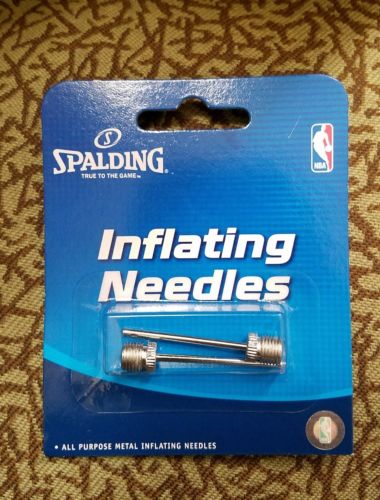 SPALDING 2pc All Purpose Metal INFLATING NEEDLES Ball Sports Carded NBA New!