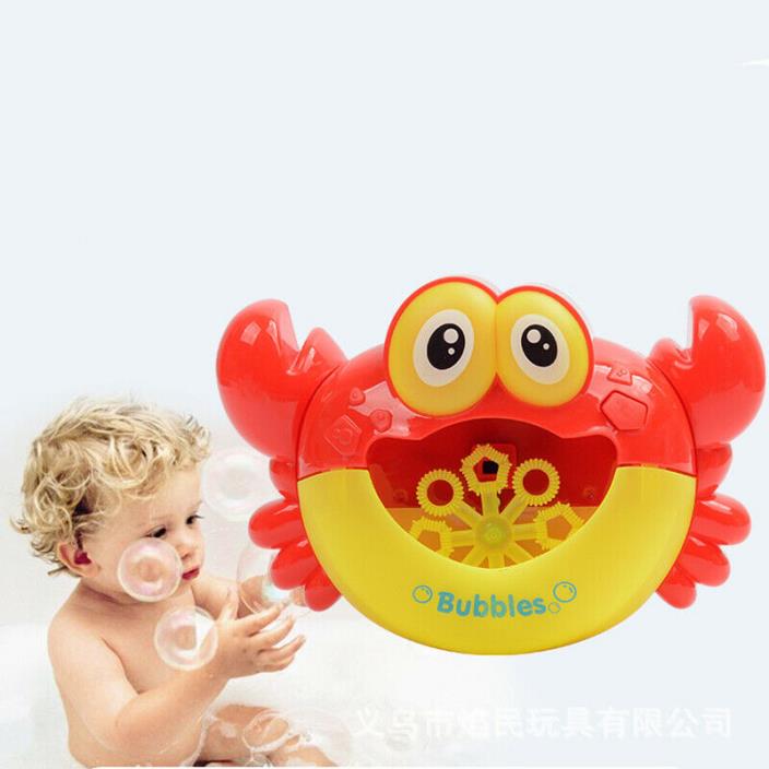 Crab Bubble Machine Automatic Bubble Maker Baby Children Music Flashing Bath Toy