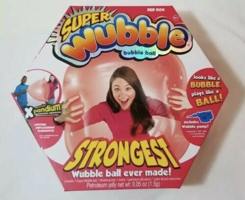 Super Wubble Bubble Ball RED ROX Tear Resistant Toy Fun Includes Pump