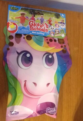 NEW GLOVE A BUBBLE UNICORN WAVE AND PLAY ZING TOYS - CREATES HUNDREDS OF BUBBLES