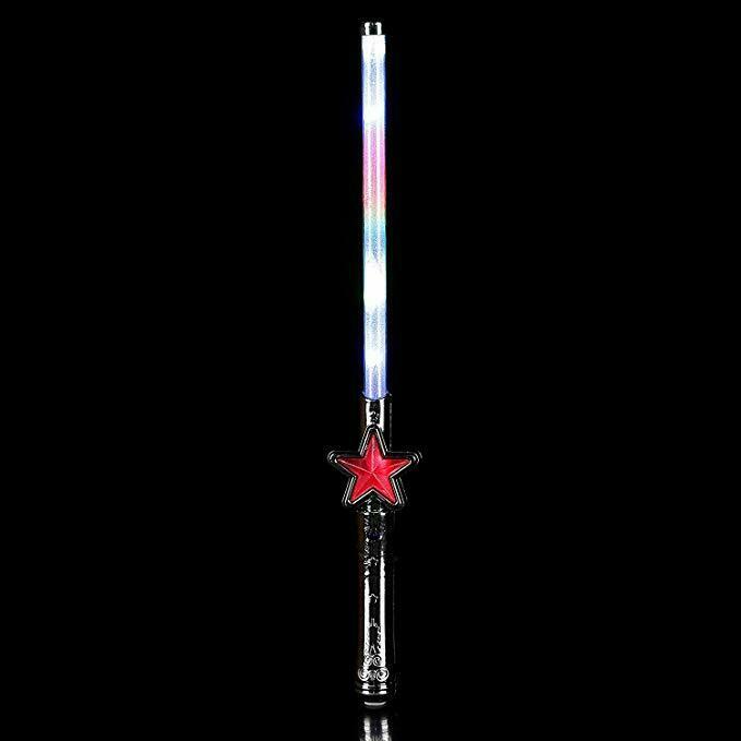 Fun Central M900, 1 Pc, 15 Inches, Multicolor LED Light Up Star Wand.