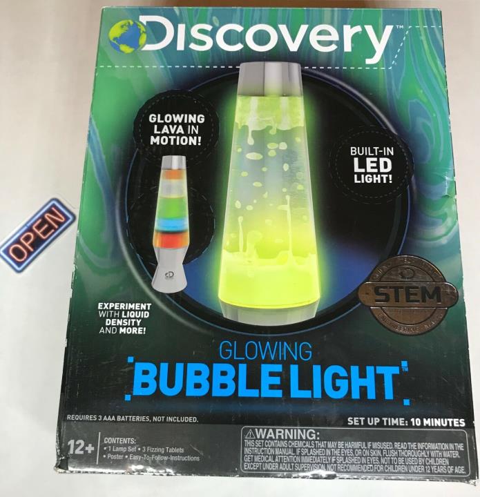 Discovery Kids Glowing Bubble Light Lava Lamp STEM Experiments NIB