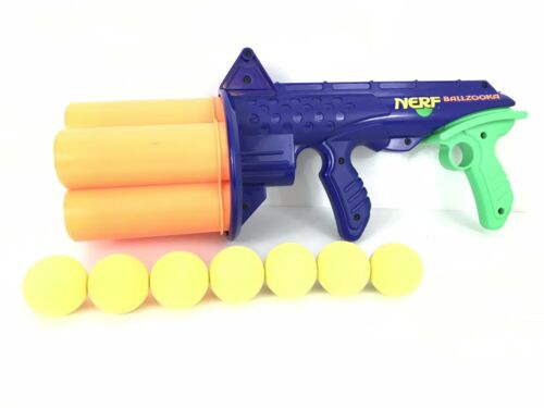 Nerf 1994 Vintage Ballzooka Pump Action Ball Launcher Blaster - With 7 Balls