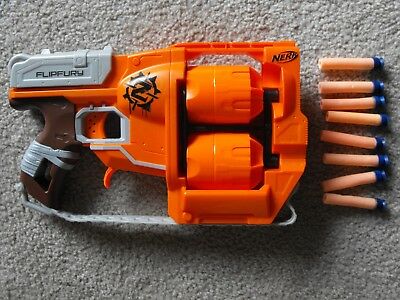 NERF Zombie Strike Flipfury Blaster with Ammo - WORKS - FREE SHIPPING