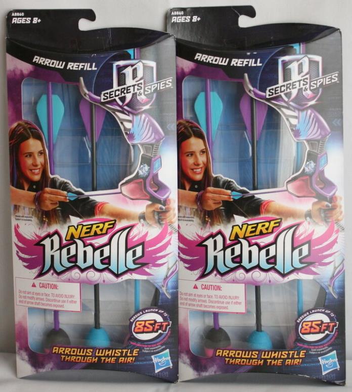 Nerf Rebelle Secrets & Spies Arrow Dart Refill Packs 2 Packs 6 Arrows