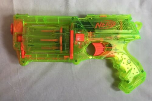 NERF N-Strike Maverick REV-6 Revolving Barrel Dart Blaster - Clear Sonic Green