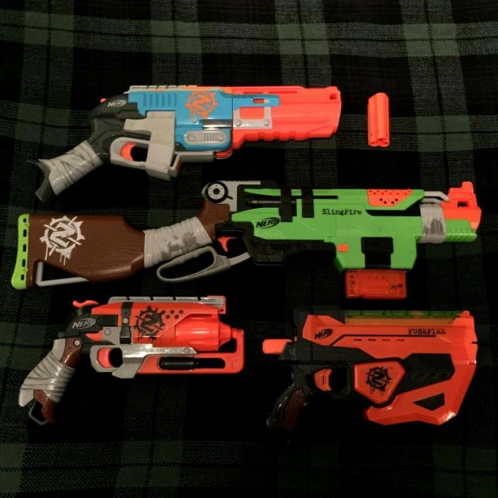 Nerf Zombie Strike Blaster Hammershot, Slingfire, Fusefire, Sledgefire