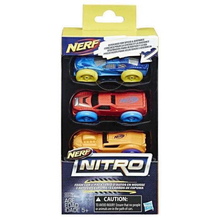 Nerf Nitro Foam Car 3-Pack NEW IN PACKAGE