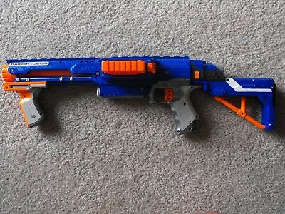 NERF N-Strike Raider CS-35 Blue with Stock & Ammo Clip - WORKS - FREE SHIPPING
