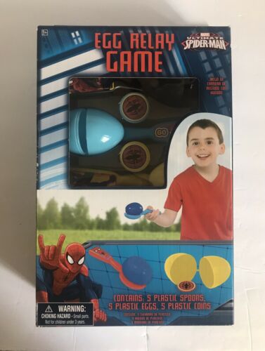 Spider-Man Egg Relay Game Contains 5 Plastic Spoons, Eggs & Coins for Easter