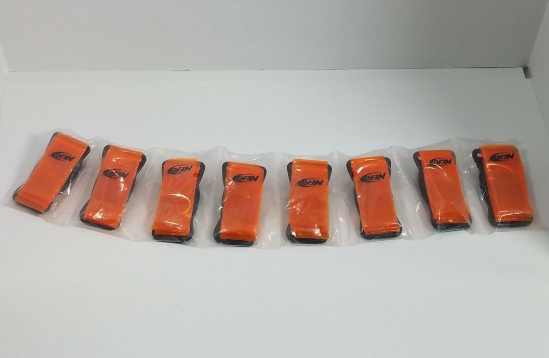 Nerf Flag Football Clip On Replacement Clips Orange Color Set of 8 NEW