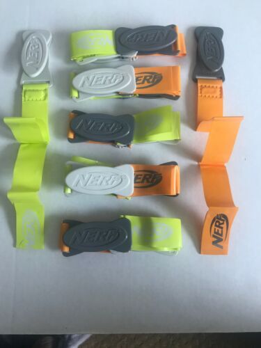 NEW~Set (12) Nerf Flag Football Replacement Clips~Orange/Gray & Neon Green/White
