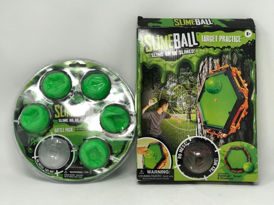 SLIME BALL SET OF 2 BATTLE PACK & TARGET PRACTICE FUN TOYS GAMES NO MESS NEW