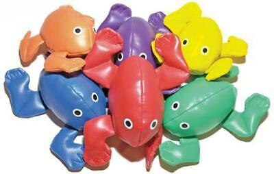 Set of 6 Vinyl Bean Bag frogs for Fun games & activities-beads & cotton filling