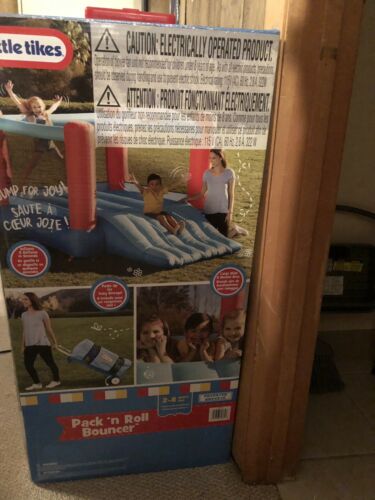 New Little Tikes Pack 'N Roll Inflatable Bounce House Wheeled Carry Case Bouncer