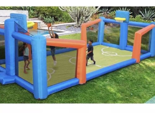 Inflatable Basketball Court Hoops Agame Outdoor Toy Kids Commercial Backyard Fun