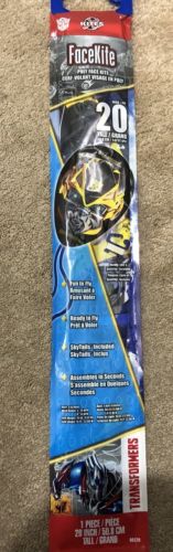 FaceKite Transformers Bumble Bee Poly Face Kite 20 inch w Handle, Line, Quikclip