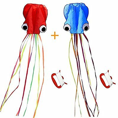 Large Octopus Kite Long Tail Beautiful Easy Flyer Kites Beach Good Toys For Kids