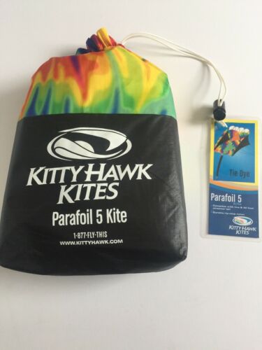 Kitty Hawk kites New With Tag’s. Parafoil 5 Kite Tie Dye 50 Foot Streamer Tail.