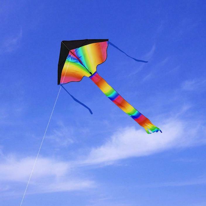 Wing Span Sport Multicolored Delta Stunt Kite-Outdoor IXH4 02